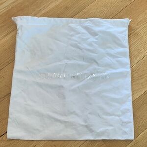Stuart Weitzman White Dust Pouch with Metallic Logo